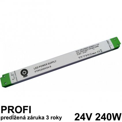 7207 led napajaci zdroj 240w 24v slim nabytkovy zaruka 3 roky