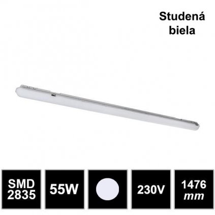 7711 vodeodolne stropne led svietidlo 55w 1476mm 6000k 6400k ip65