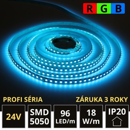 5m PROFI LED pásik SMD5050 18W/m RGB 96LED/m IP20 24V