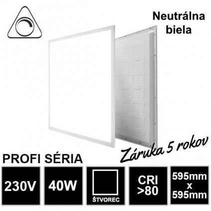 7906 led panel 40w 595x595 mm neutralna biela stmievatelny zaruka 5 rokov