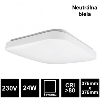 7957 led stropne svietidlo stvorec 24w neutralna biela