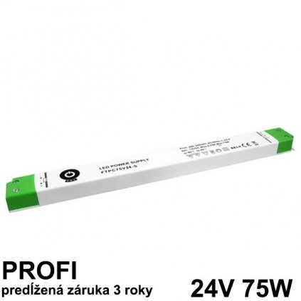 9265 led napajaci zdroj 75w 24v slim nabytkovy zaruka 3 roky