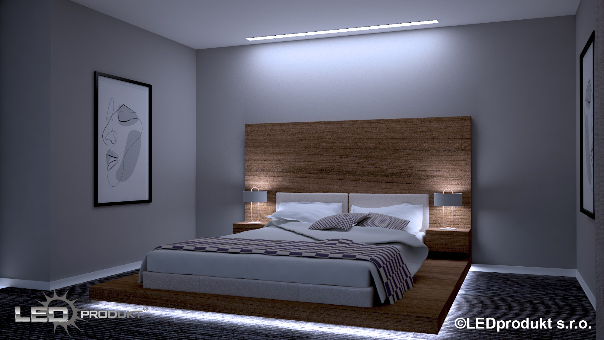 LEDprodukt 5m PROFI LED pásik 128LED/m SMD2835 9,6W/m studená biela IP65 24V - vysokosvietivý