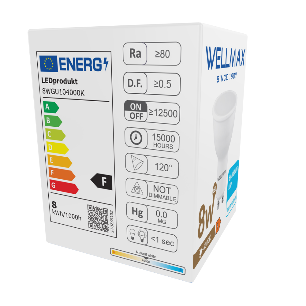 LED žiarovka Wellmax GU10 8W neutrálna biela