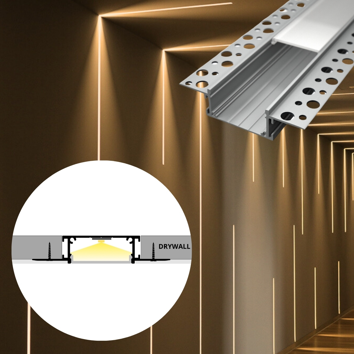 LED lišta SDK 9 Dĺžka: 2m, Typ krytky: Mliečna krytka zaklapávacia (difúzor)