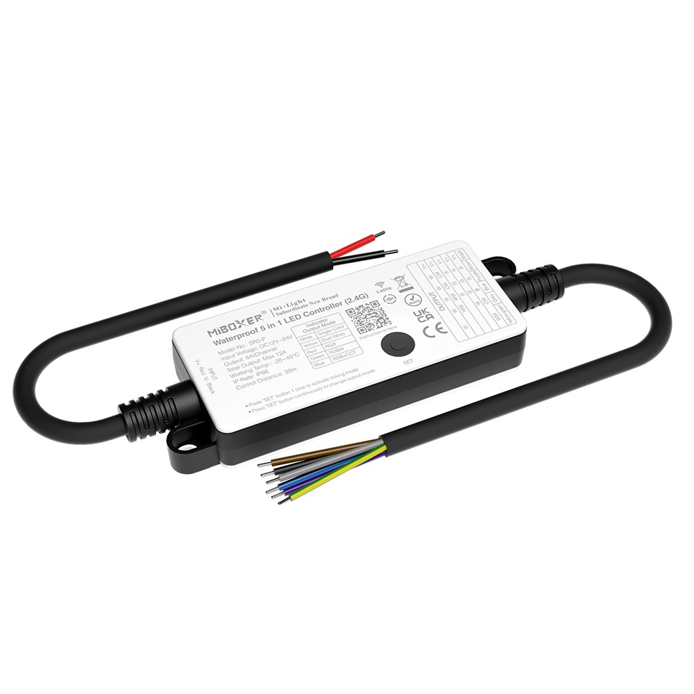 LED prijímač 5 in 1 vodeodolný IP66 - 2,4GHz