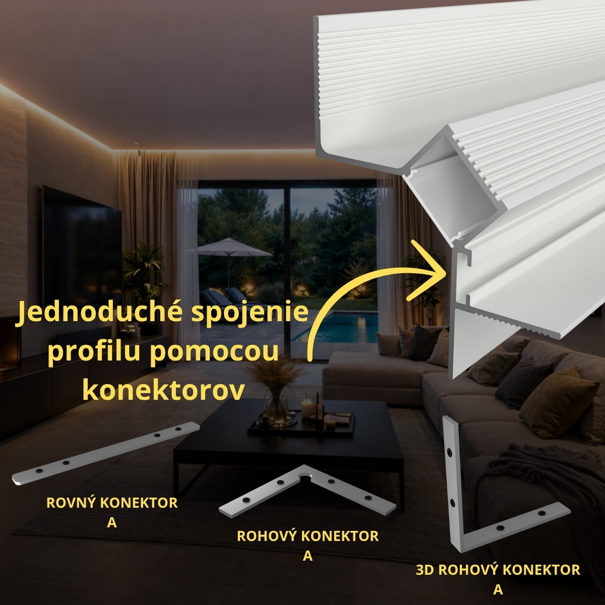 LED lišta WALL-GLOW 45 biela Dĺžka: 2m, Typ krytky: Bez krytky