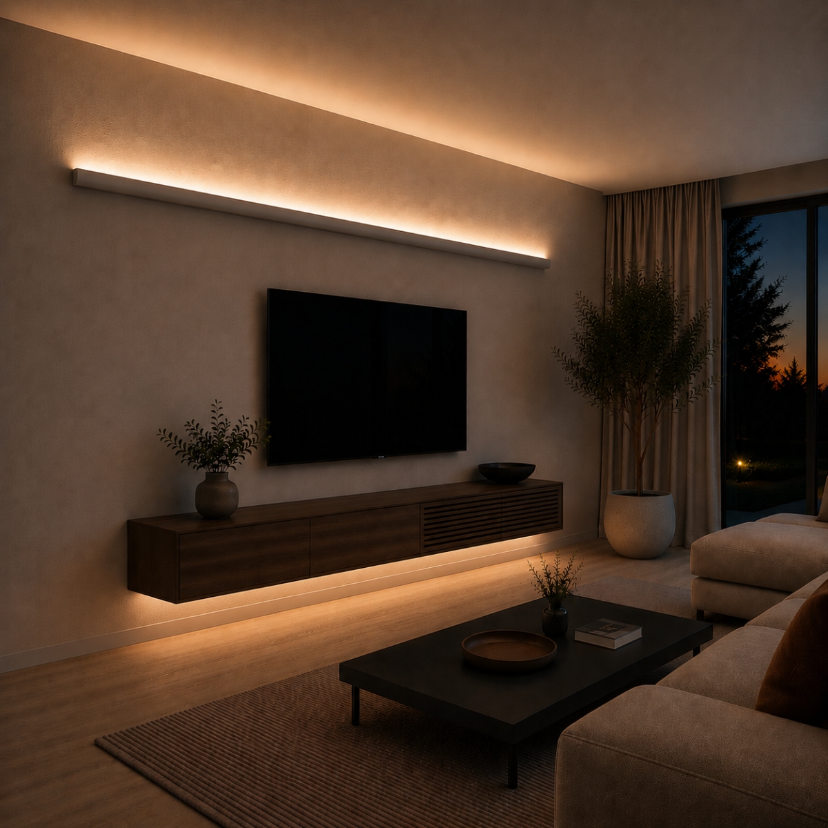 LED lišta povrchová - WALL ARC biela Dĺžka: 2m, Typ krytky: Bez krytky