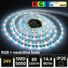 5m PROFI LED pásik 60LED/m SMD5050 14,4W/m RGB-W (RGB+neutrálna biela) IP20 24V