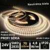 PROFI LED pásik 70LED/m SMD2835 4,8W/m prúd. driver neutrálna biela IP20 24V