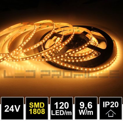 1938 5m led profi strip 24v 9 6w smd1808 120led m ip20 2500k cri97 5yw