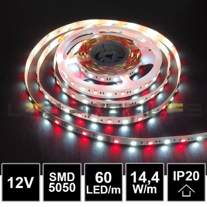 2007 1 5m led profi strip 12v 14 4w smd5050 60led m ip20 rgbw 6000k 2yw