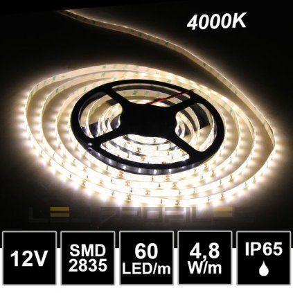 2115 5m led strip 12v 4 8w smd2835 60led m ip65 4000k