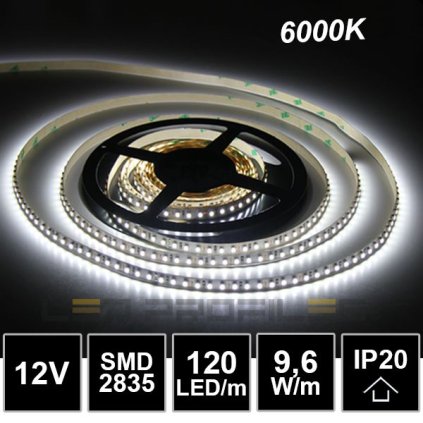 2121 5m led strip 12v 9 6w smd2835 120led m ip20 6000k