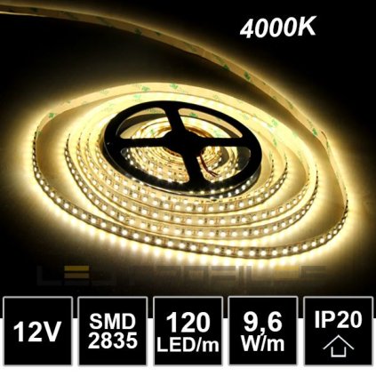 2124 5m led strip 12v 9 6w smd2835 120led m ip20 4000k