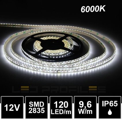 2130 5m led strip 12v 9 6w smd2835 120led m ip65 6000k