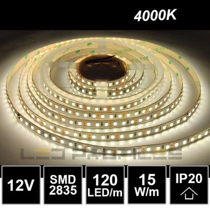 2142 5m led strip 12v 15w smd2835 120led m ip20 4000k