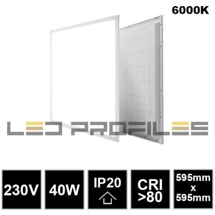 2604 led panel 40w 595x595mm 6000k ip20 5yw