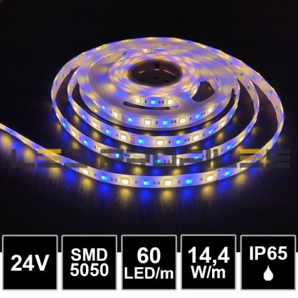 2721 1 5m led profi strip 24v 14 4w smd5050 60led m ip65 rgbw 3000k 3yw