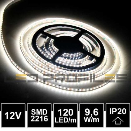 636 5m led profi strip 12v 9 6w smd2216 120led m ip20 6000k cri95 3yw