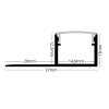 1m LED profile RECESSED 13