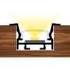 1m LED profile RECESSED 16