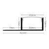 1m LED profile RECESSED 18