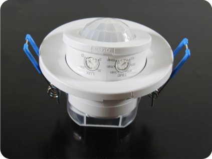 Senzor de mișcare cu infraroșu încastrat în tavan, unghi reglabil, Ip20, alb