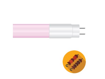 Tub Led T8 Pentru Iluminat Carne, 18W, 120 Cm, G13, Sticla / Plastic