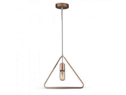 Lampă geometrică suspendată, auriu și negru, triunghi