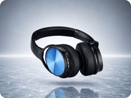 Căști wireless Bluetooth 500mAh, albastre
