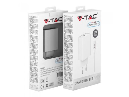 Set de încărcare cu adaptor de voiaj + cablu USB-C, alb