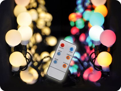 Lanț de Crăciun pentru exterior Solight LED 2in1, telecomandă, 100xLED, RGB+W, 10m+5m, 8 funcții, IP44 [1V08-RGB]