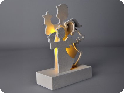 Solight LED Angels, lemn, culoare albă, 2xAA [1V219]