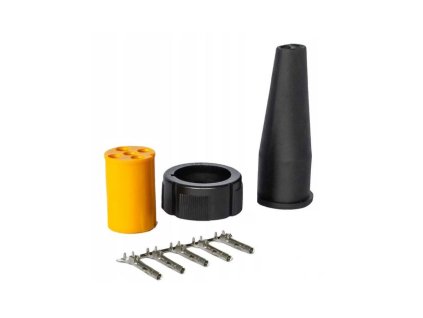 Fișă baionetă 5 pini galbenă, dublă [E1806]