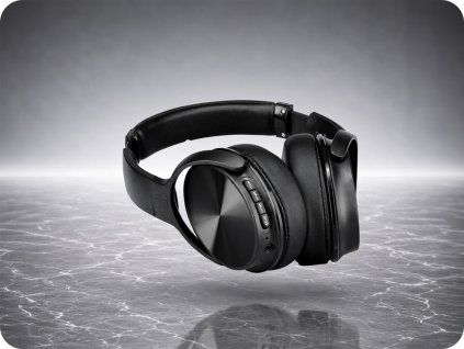 Căști wireless Bluetooth 500mAh, negre