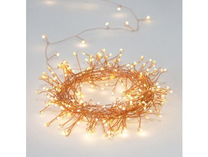 Cluster de lanț decorativ LED 2,5m, 50LED, 3xAA, alb cald, fără funcții, cupru [X01501217]