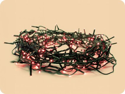 Lanț de Crăciun LED pentru exterior, 300 LED-uri, 14,95 m, cablu 3 m, 8 funcții, IP44, roșu [X08300412]