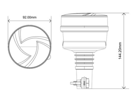 Far de avertizare LED 19W, 30xLED, flex, 12-24V, portocaliu, 2 moduri [ALR0072]