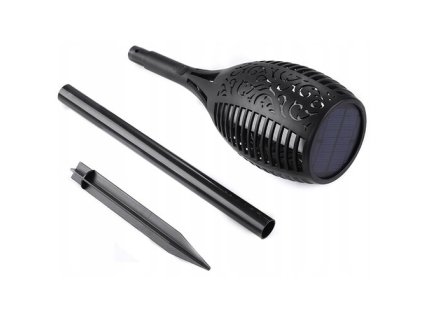 Lampă de încastrat LED solară flacără 19.2W, 350lm, 78cm, 3.7V 18650 1500mAh, 96LED, IP65, 2800K [RTV100012]