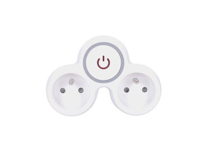 Butuc Solight, 2x10A, alb-gri, comutator [P105]