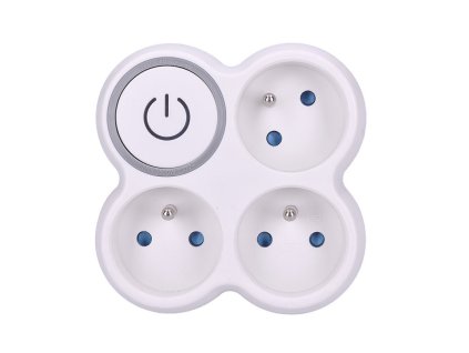 Butuc Solight, 3x15A, alb-gri, comutator [P106]