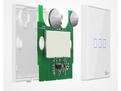 Comutator de perete wireless Sonoff 433MHz Sursă de alimentare 2xCR2032 (Neinclusă) 1-Canal Alb [T2EU1C-RF]