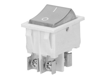 Comutator basculant I/O, lumină de fundal albă, pătrat, iluminat din spate, 16A/230V, alb [OR-AE-13179/W/W]