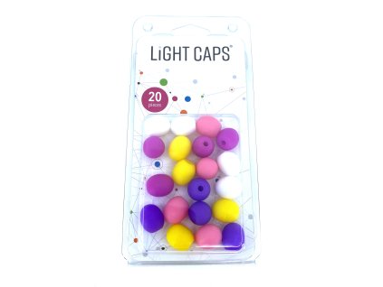 LIGHT CAPS® amestec amestecati alb+galben+roz+2 nuante de violet, 20 buc la pachet