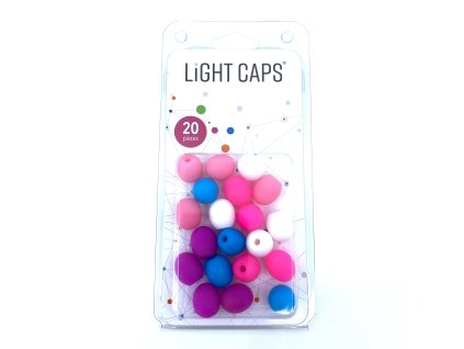 LIGHT CAPS® amestec alb+violet+albastru+2 nuante de roz, 20 buc la pachet