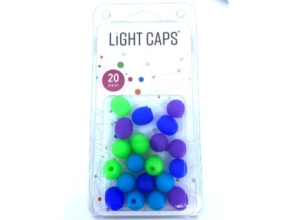LIGHT CAPS® amestec mov+verde+2 nuanțe de albastru, 20 buc la pachet