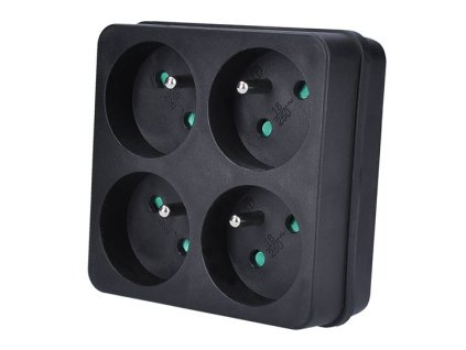 Solight Stecher cu 4 Prize, 4 x 10A, negru [P108B]