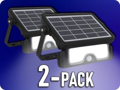 Reflector solar LED 5W, 500lm, negru, IP65, 4000K/2-PACK!