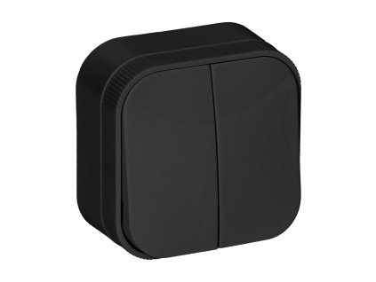 Comutator cu 2 butoane montat la suprafață, IP20, negru [OR-OE-7201/B/10]